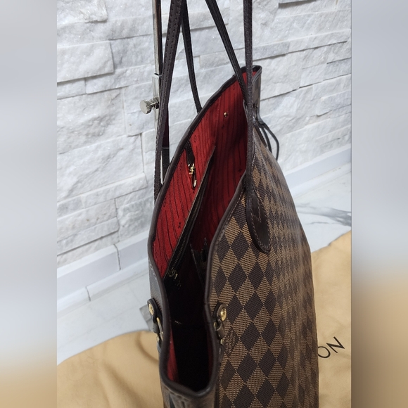 👜 Authentic Louis Vuitton Neverfull Damier Ebene Tote MM - Picture 7 of 16
